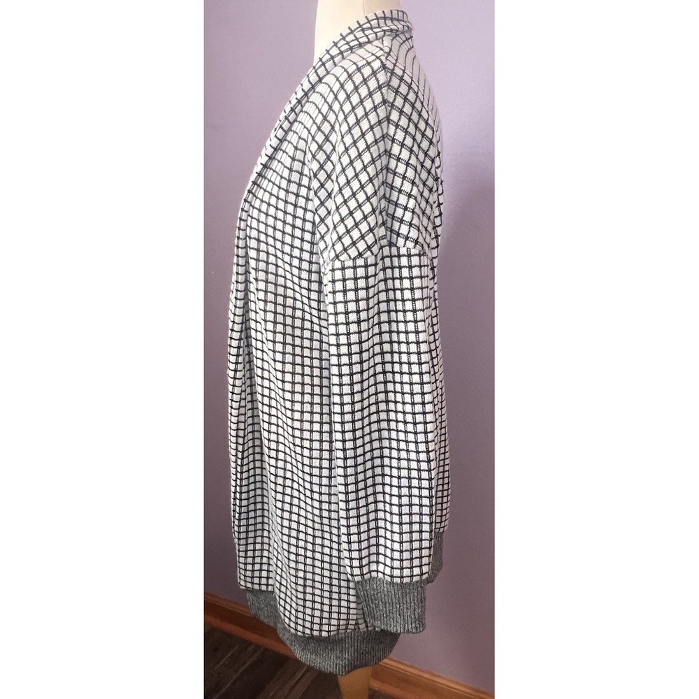 Melody Black and White Knee Length Sweater Cardigan Size Small Medium